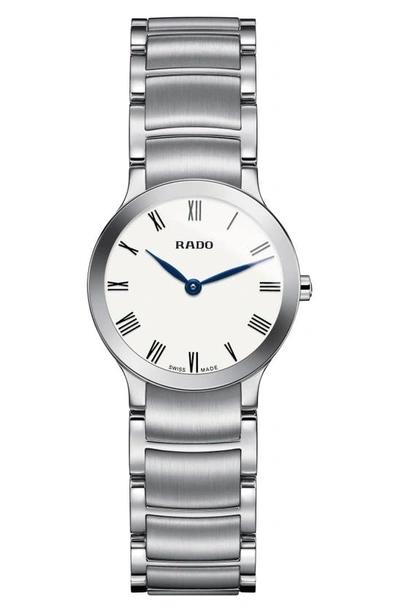 Rado Centrix Bracelet Watch, 23mm In Silver/ White/ Silver