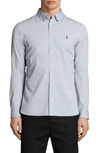 Allsaints Redondo Slim-fit Cotton Shirt In Light Grey