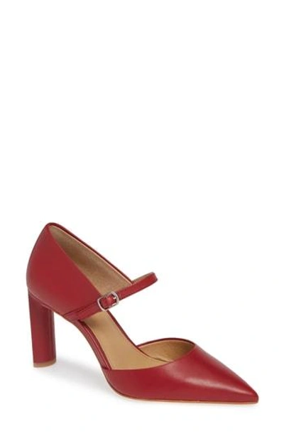 Nic + Zoe Vee Open Sided Pump In Cherry Leather