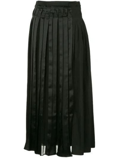 3.1 Phillip Lim / フィリップ リム Black Pleated Poplin Midi Skirt