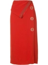 Dion Lee Folded Midi Skirt In Red