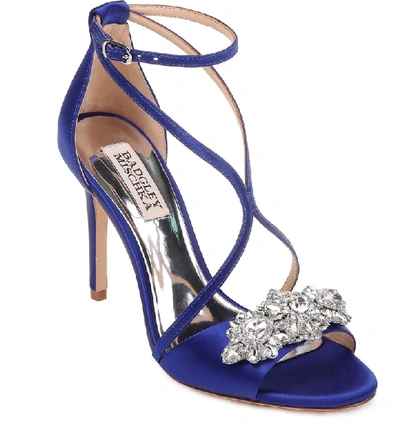 Badgley Mischka Women's Vanessa Open Toe Satin High-heel Sandals In Cobalt