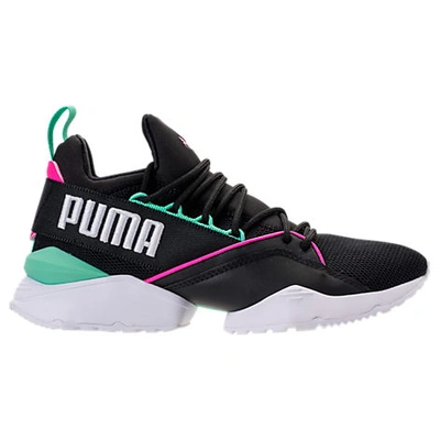 Puma Women's Muse Maia Street Knit Lace Up Sneakers In Black