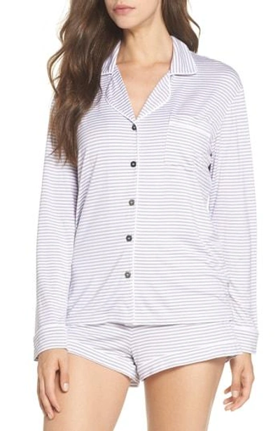Ugg Nya Short Pajamas In Lavender Aura / White Stripe