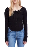 Free People Cecilia Shirt In Black