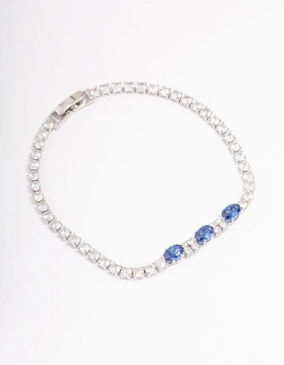 Lovisa Rhodium Oval Cubic Zirconia Tennis Bracelet In Silver