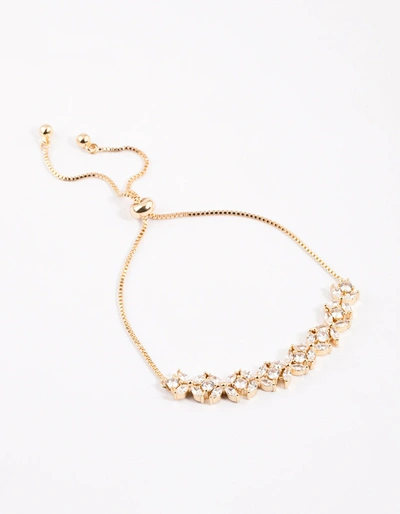 Lovisa Gold Statement Flower Cubic Zirconia Toggle Bangle