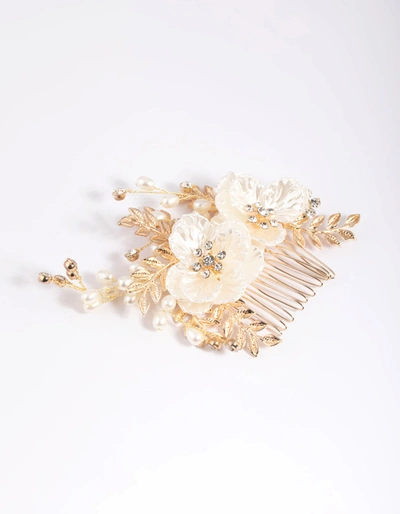 Lovisa Gold Pearlised Flower Comb