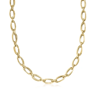Ross-simons Italian 18kt Yellow Gold Double-oval Link Necklace In Multi