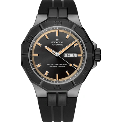 Edox Men's Delfin The Original 43mm Automatic Watch In Black