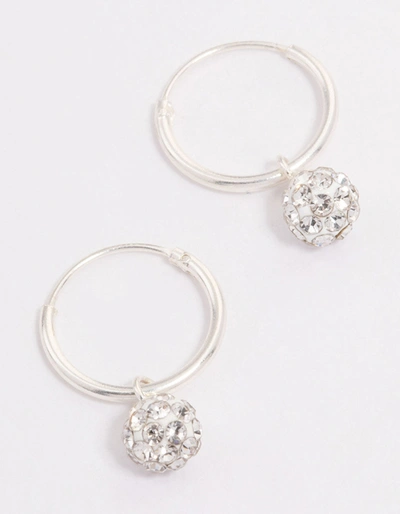 Lovisa Sterling Silver Crystal Hoop Earrings 12mm