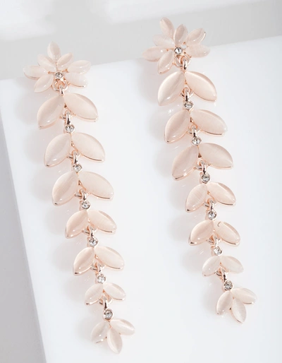 Lovisa Rose Gold Cats Eye Petal Earrings