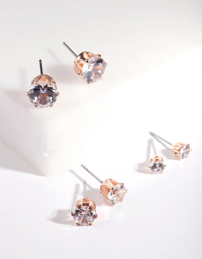 Lovisa Rose Gold Cubic Zirconia Earring Pack