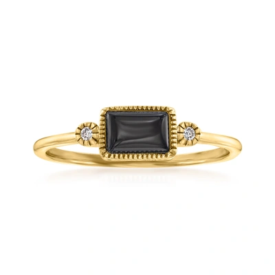Rs Pure By Ross-simons Black Onyx Ring In 14kt Yellow Gold In White