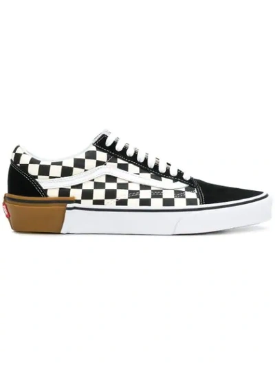 Vans Gum Block Old School Check Sneakers In Black