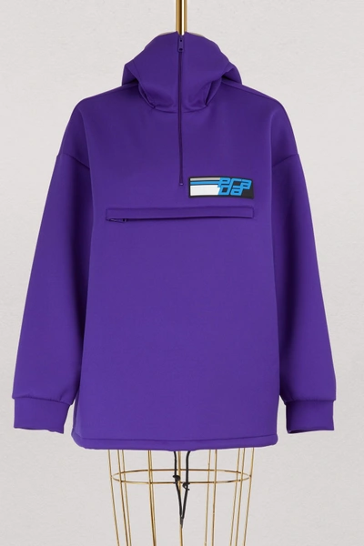 PRADA プラダ ベロア ジップアップ パーカー フーディー パープル PRADA - 本物 美品 プラダ スポーツ ZIP UP ベロア セットアップ