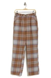 Obey Max Plaid Cotton Pants In Catechu Wood Multi