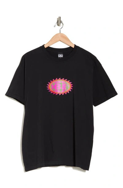 Obey Sawtooth Logo Graphic T-shirt In Off Black