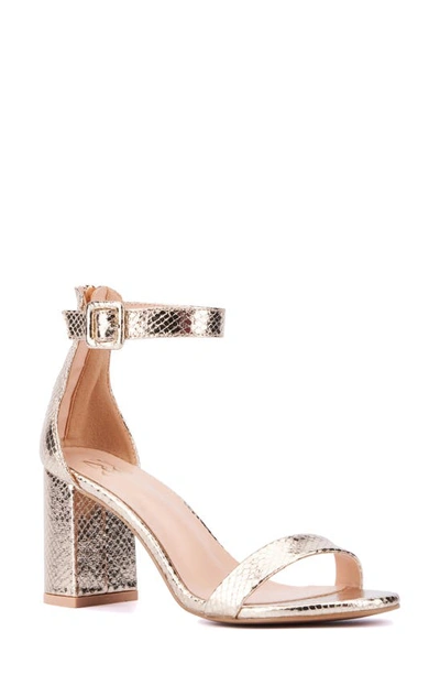 New York And Company Lulu Heeled Sandal In Gold