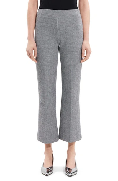 Theory Slim Houndstooth Kick Flare Pants In Black Multi