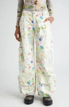 Collina Strada Garden Oversize Cotton Cargo Pants In Multicolor