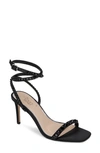 Jewel Badgley Mischka Hosana Ankle Strap Sandal In Black Satin