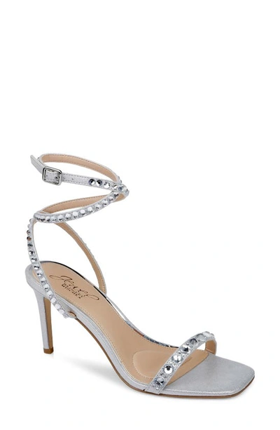 Jewel Badgley Mischka Hosana Ankle Strap Sandal In Silver