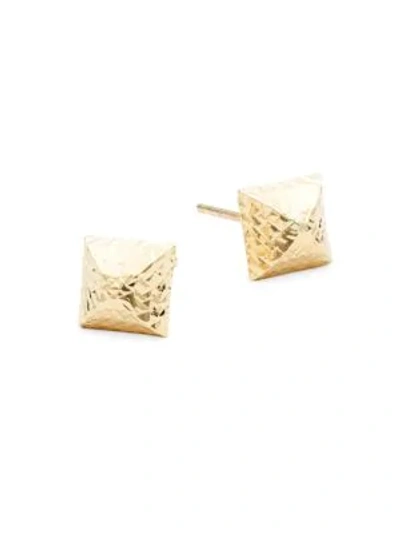 Saks Fifth Avenue Pyramid 14k Gold Stud Earrings