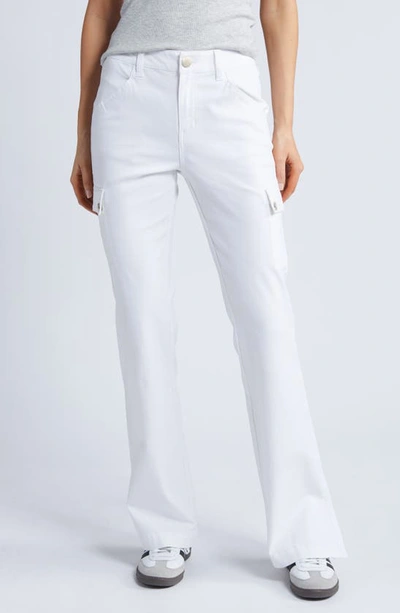 1822 Denim Cargo Bootcut Trousers In White
