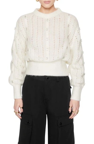 Rebecca Minkoff Cecilia Alpaca Blend Sweater In White