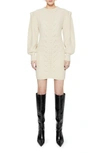Rebecca Minkoff Daisy Long Sleeve Sweater Minidress In Winter White