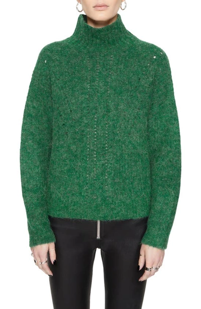 Rebecca Minkoff Caroline Turtleneck Alpaca Blend Sweater In Deep Jade