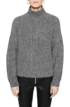 Rebecca Minkoff Caroline Turtleneck Alpaca Blend Sweater In Grey
