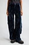 Collina Strada Wide Leg Cargo Pants In Navy