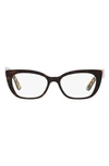 Dolce & Gabbana Kids' 49mm Cat Eye Optical Glasses In Havana On White Barrow