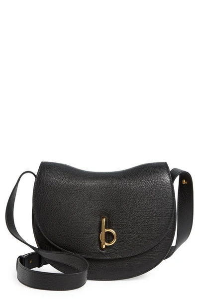 Burberry Small Rocking Horse Leather Shoulder Bag In Black