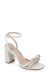 Jewel Badgley Mischka Hillary Ankle Strap Sandal In White Pearlized