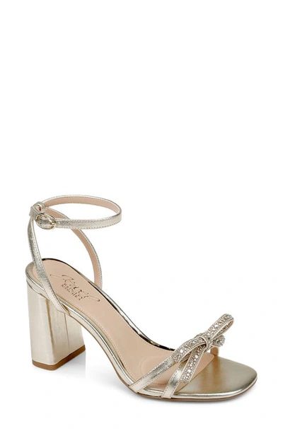 Jewel Badgley Mischka Hillary Ankle Strap Sandal In Champagne Gold