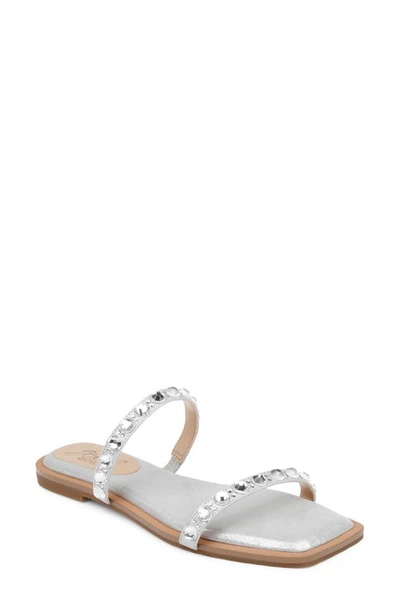 Jewel Badgley Mischka Honesty Slide Sandal In Silver