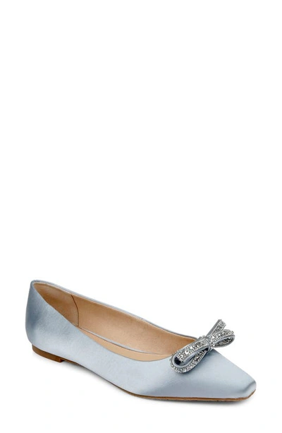 Jewel Badgley Mischka Hesther Flat In Powder Blue