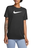 Nike Swoosh Dri-fit T-shirt In Black