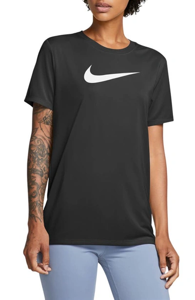 Nike Swoosh Dri-fit T-shirt In Black