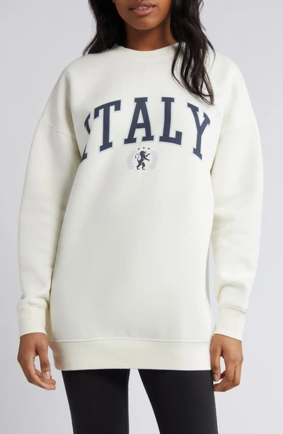 Bp. Oversize Graphic Crewneck Sweatshirt In Ivory- Italy