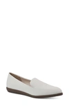 Cliffs By White Mountain Mint Pointed Toe Loafer In Cream/ Nubuck