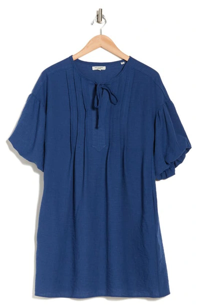 Max Studio Bubble Sleeve Pocket Shift Dress In Cobalt