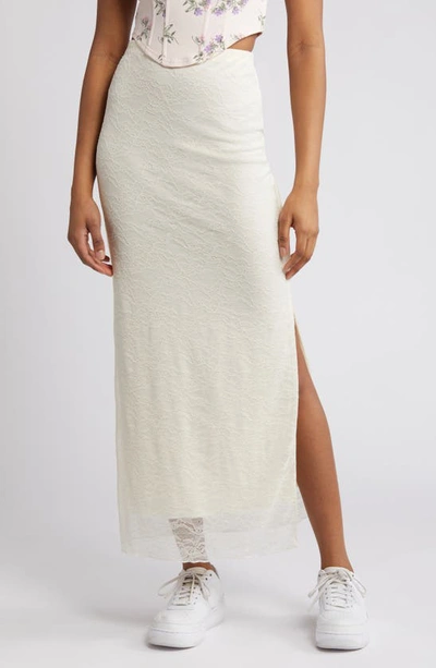 Bp. Floral Lace Maxi Skirt In Ivory Dove
