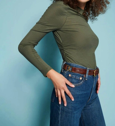 Nation Ltd Rita Mock Neck Long Sleeve In Stoned Moss In Multi