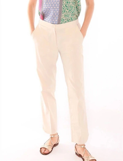 Vilagallo Ornella Pant In Beige Gabardine In Multi