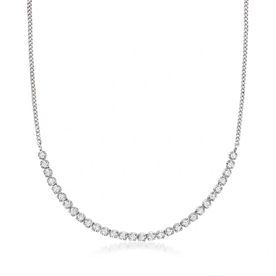 Rs Pure By Ross-simons Diamond Half-tennis Necklace In Sterling Silver In Multi