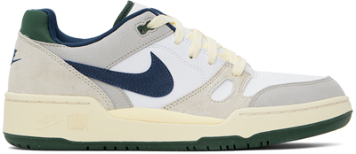 Nike Men's Full Force Low Casual Sneakers From Finish Line In White,midnight Navy